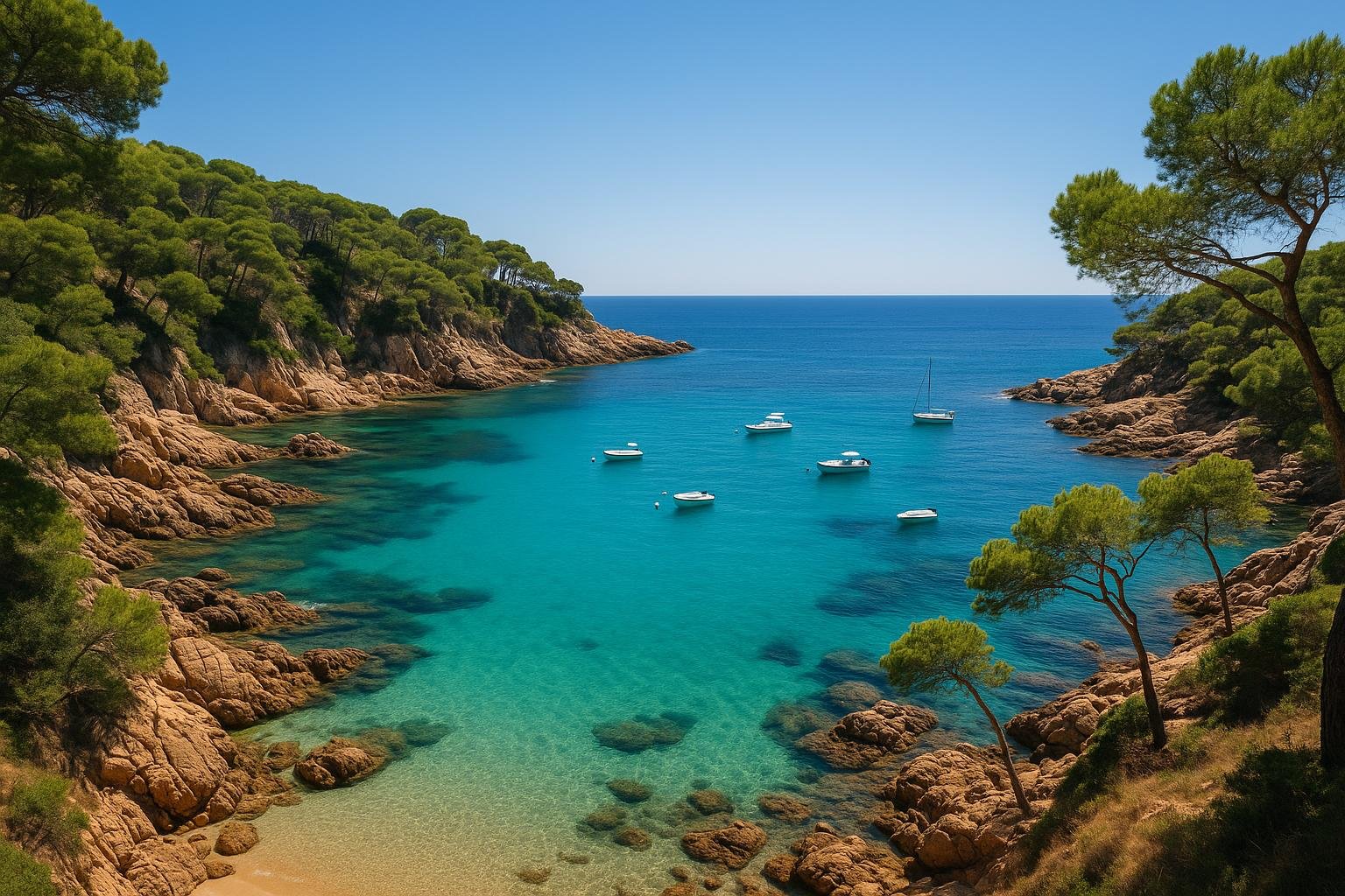 Cala turquesa de la Costa Brava cerca de Palafrugell